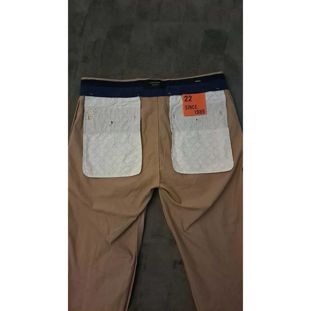 Scotch Soda Blake Pleated Chinos Pants Men's 32x30 Brown Trousers